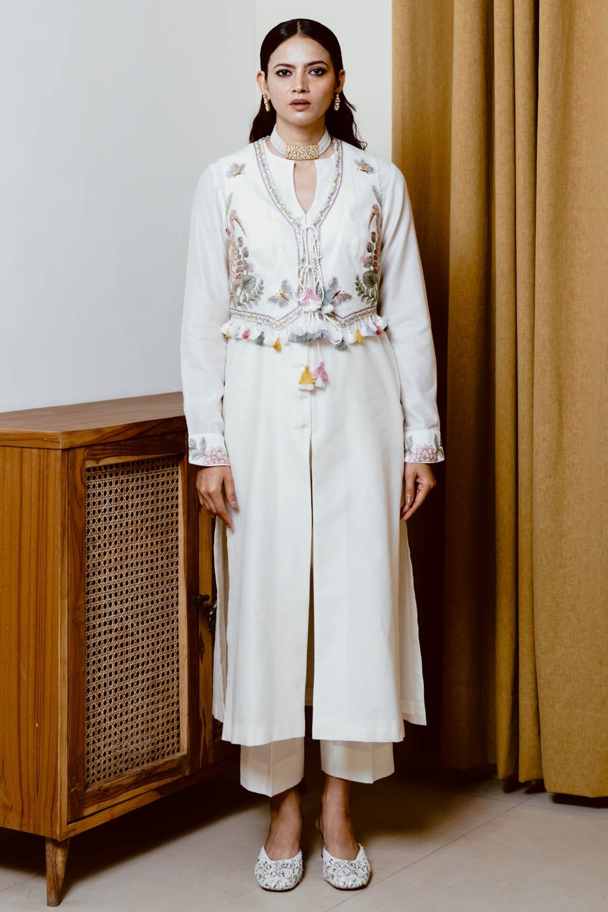 Wabi Sabi Resham Embroidered Kurta set For Women available at ScrollnShops